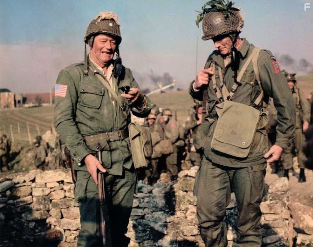 John Wayne and Steve Forrest in Самый длинный день (1962)