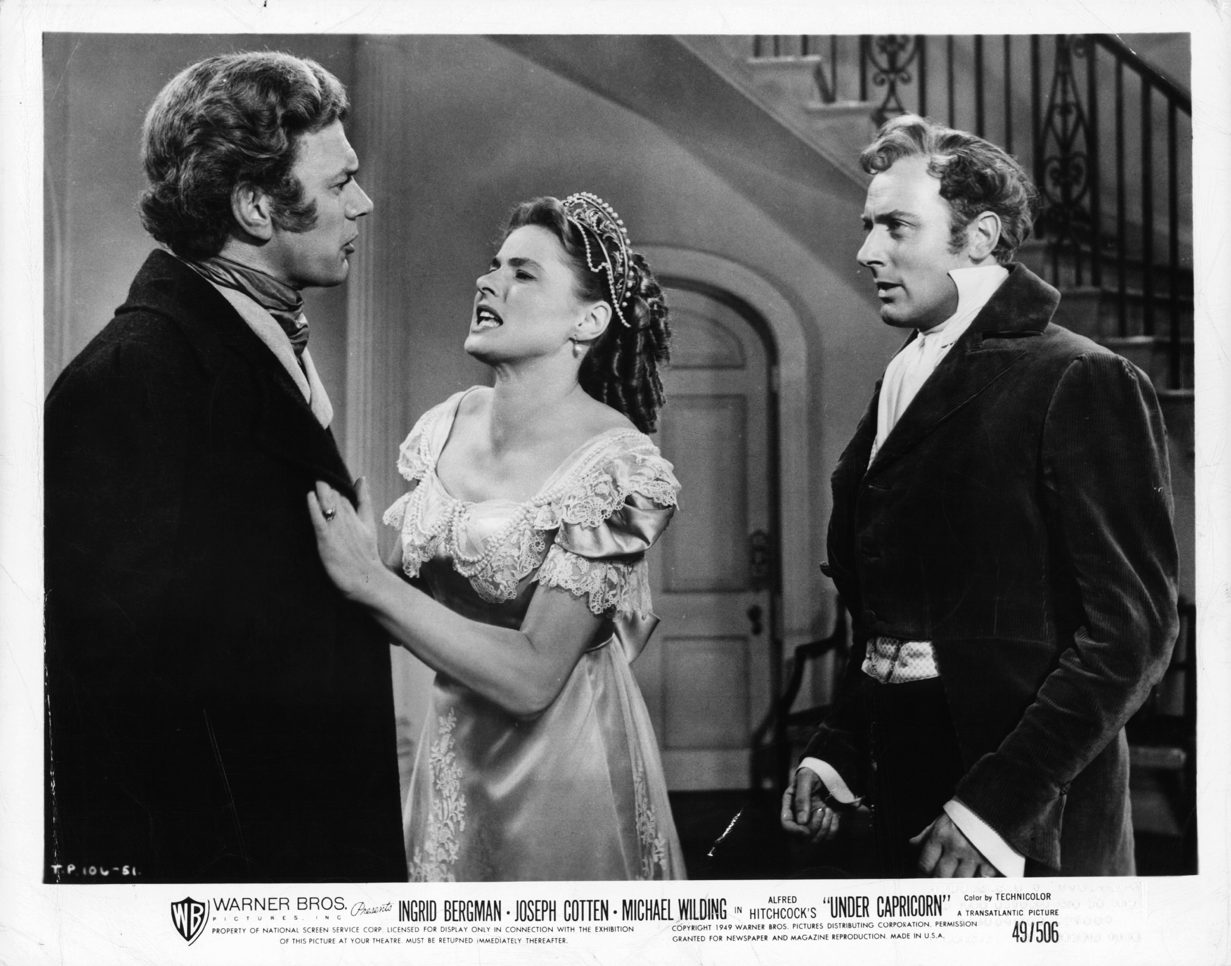 Ingrid Bergman, Joseph Cotten, and Michael Wilding in Под знаком Козерога (1949)