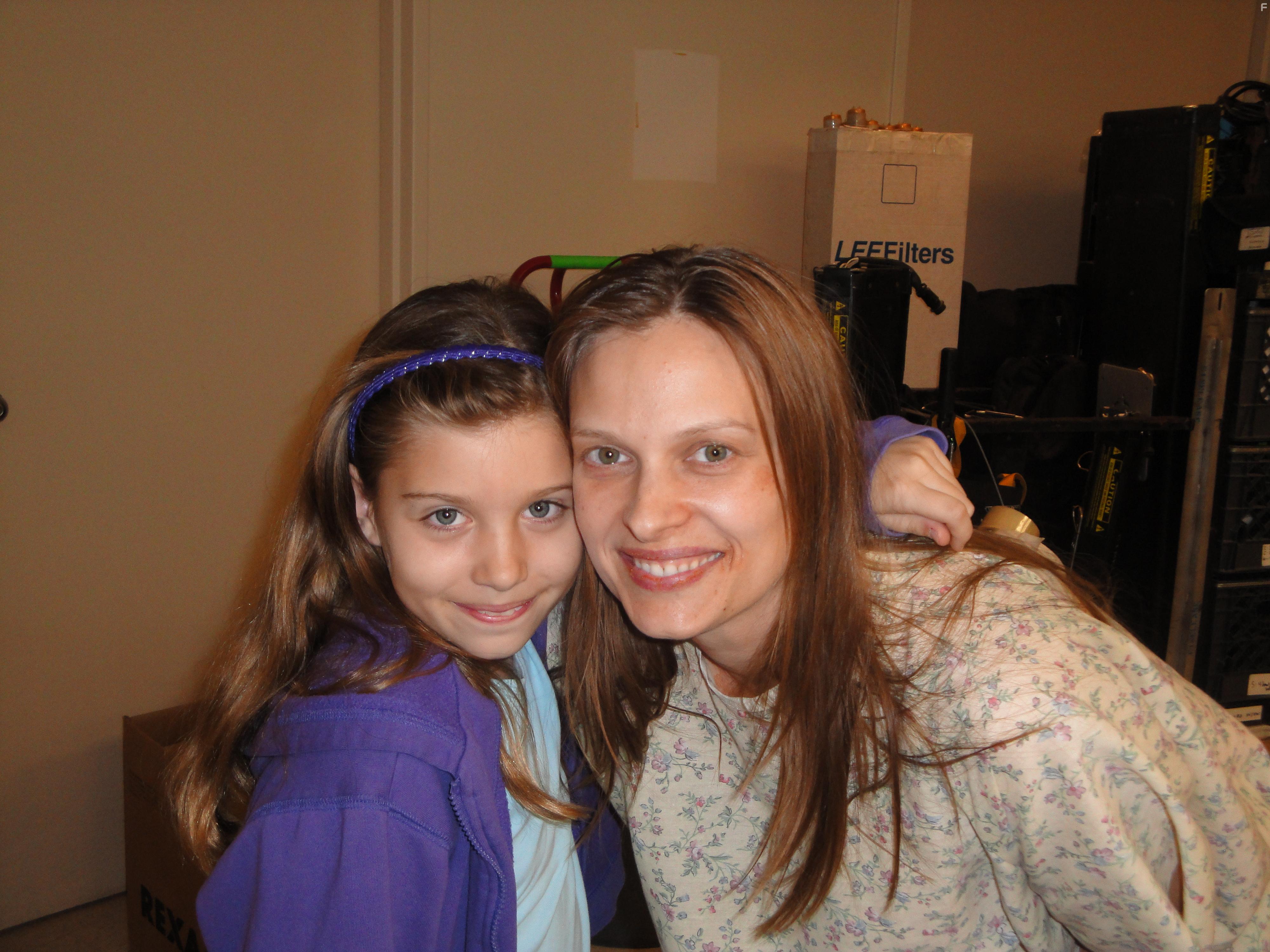 Paris Smith and Vinessa Shaw on the set of "Puncture"