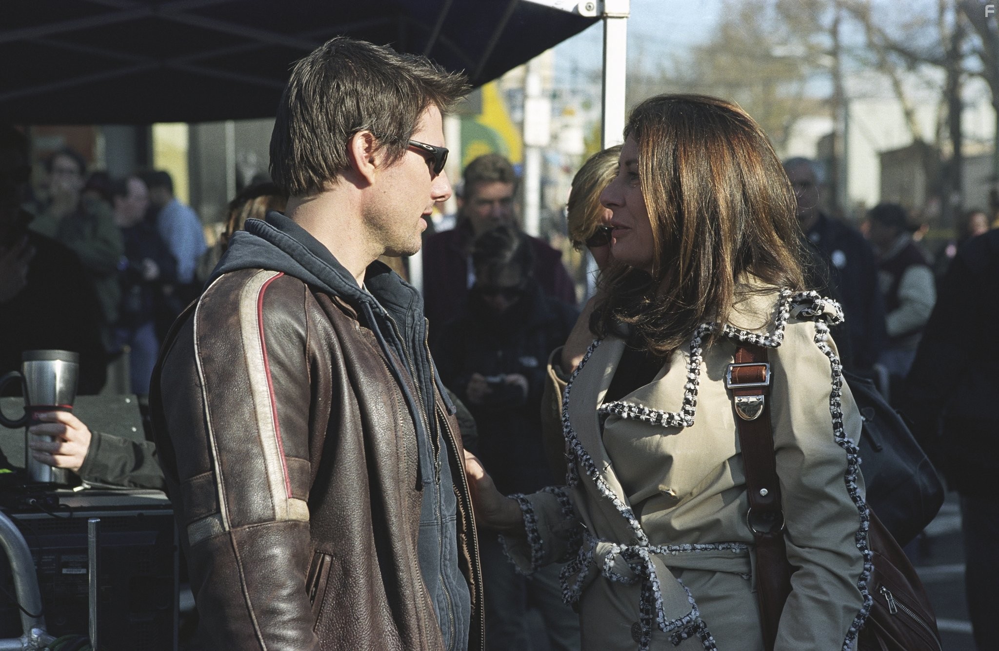 Tom Cruise and Kathleen Kennedy in Война миров (2005)