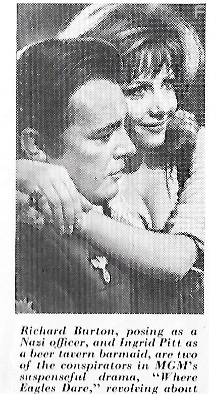 Richard Burton and Ingrid Pitt in Там, где гнездятся орлы (1968)