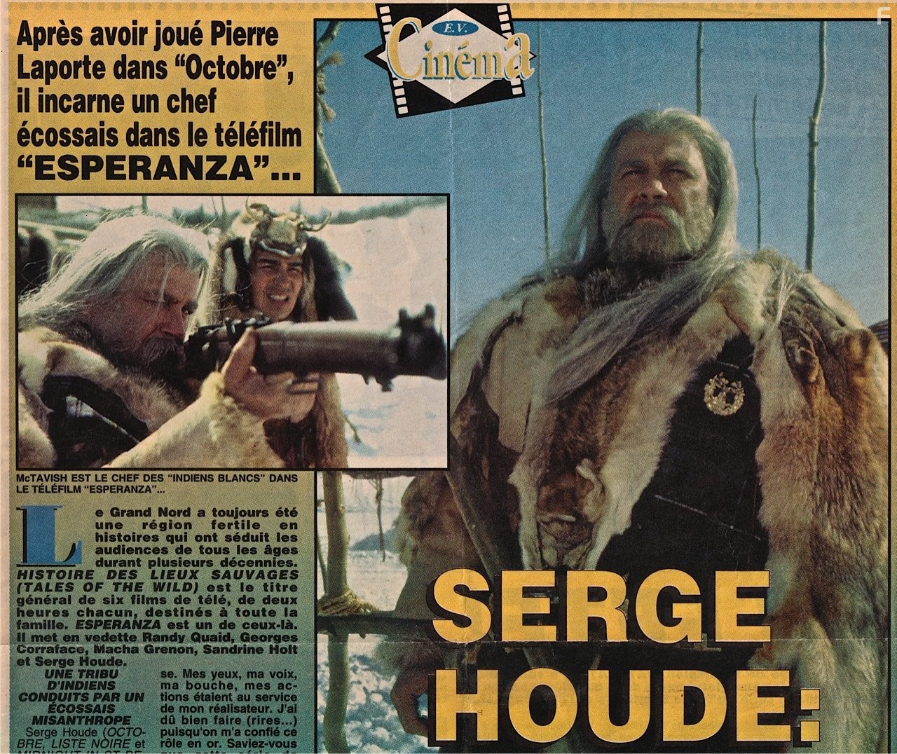 Serge Houde in Beard & Wig playing McTavish, a Scottish Indian Chief in the MOW ESPERANZA based an a Jack London Story.