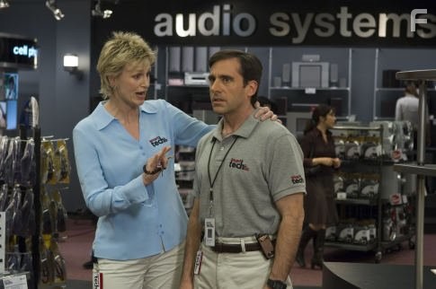 Steve Carell and Jane Lynch in Сорокалетний девственник (2005)