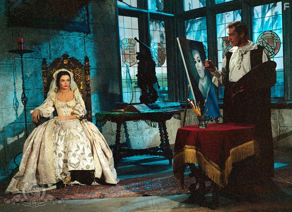Vincent Price and Barbara Steele in Колодец и маятник (1961)