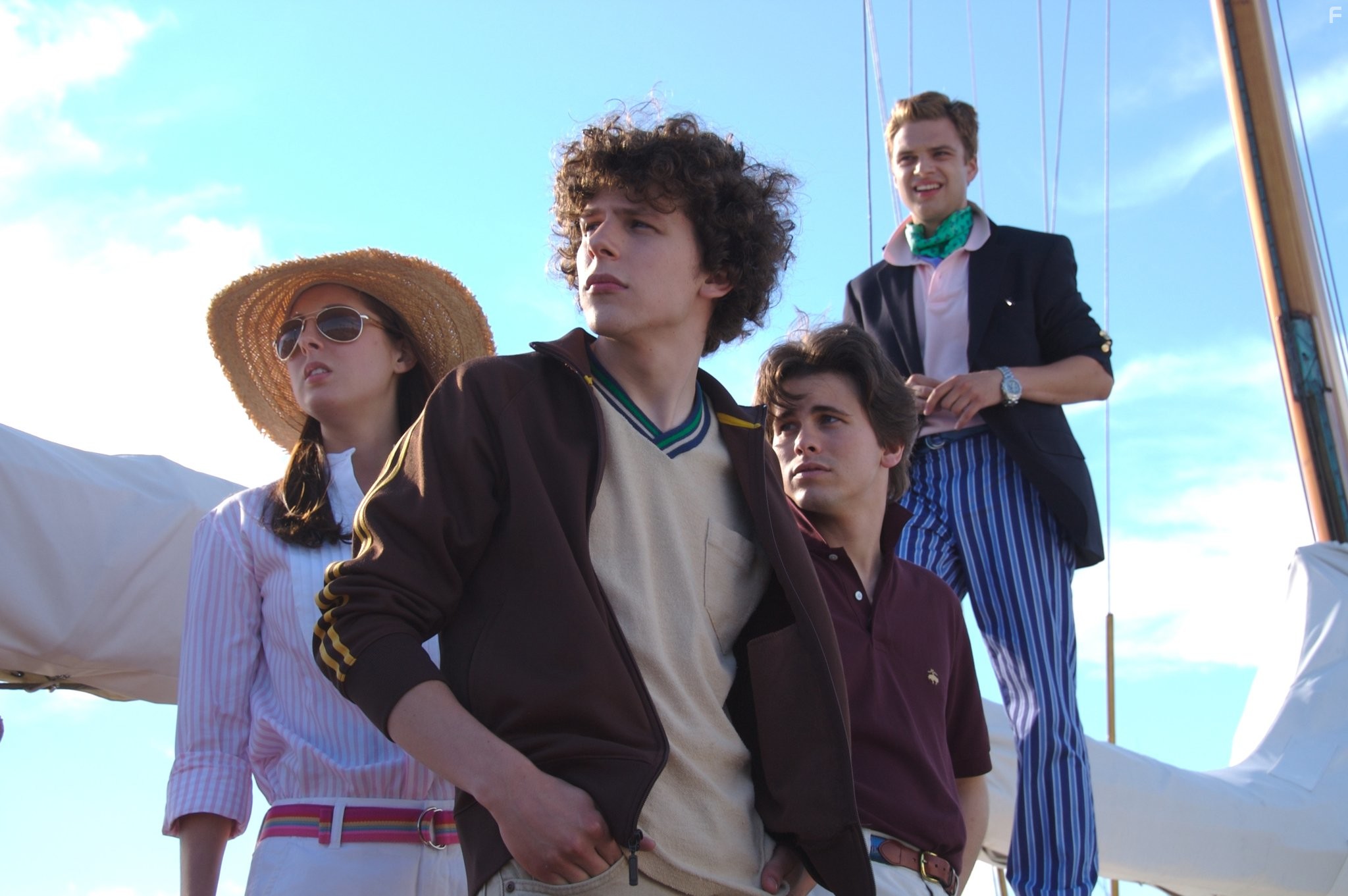 Eva Amurri Martino, Jesse Eisenberg, Jason Ritter, and Sebastian Stan in Образование Чарли Бэнкса (2007)