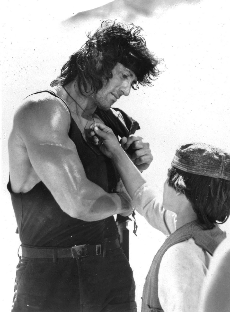 Sylvester Stallone and Doudi Shoua in Рэмбо 3 (1988)