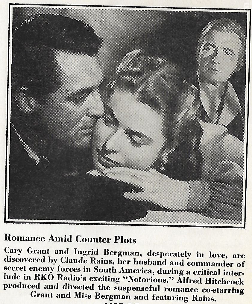 Ingrid Bergman, Cary Grant, and Claude Rains in Дурная слава (1946)