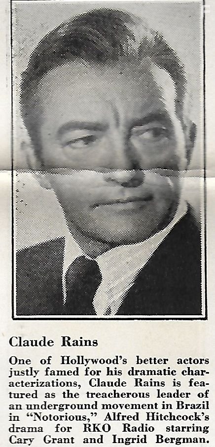 Claude Rains in Дурная слава (1946)