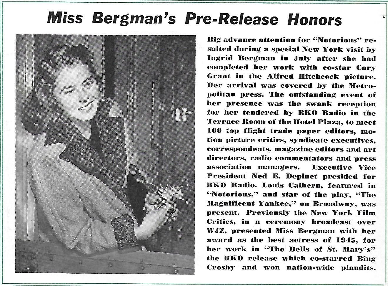 Ingrid Bergman in Дурная слава (1946)