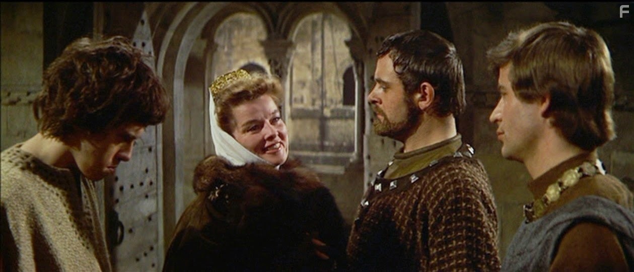 Katharine Hepburn, Anthony Hopkins, and John Castle in Лев зимой (1968)