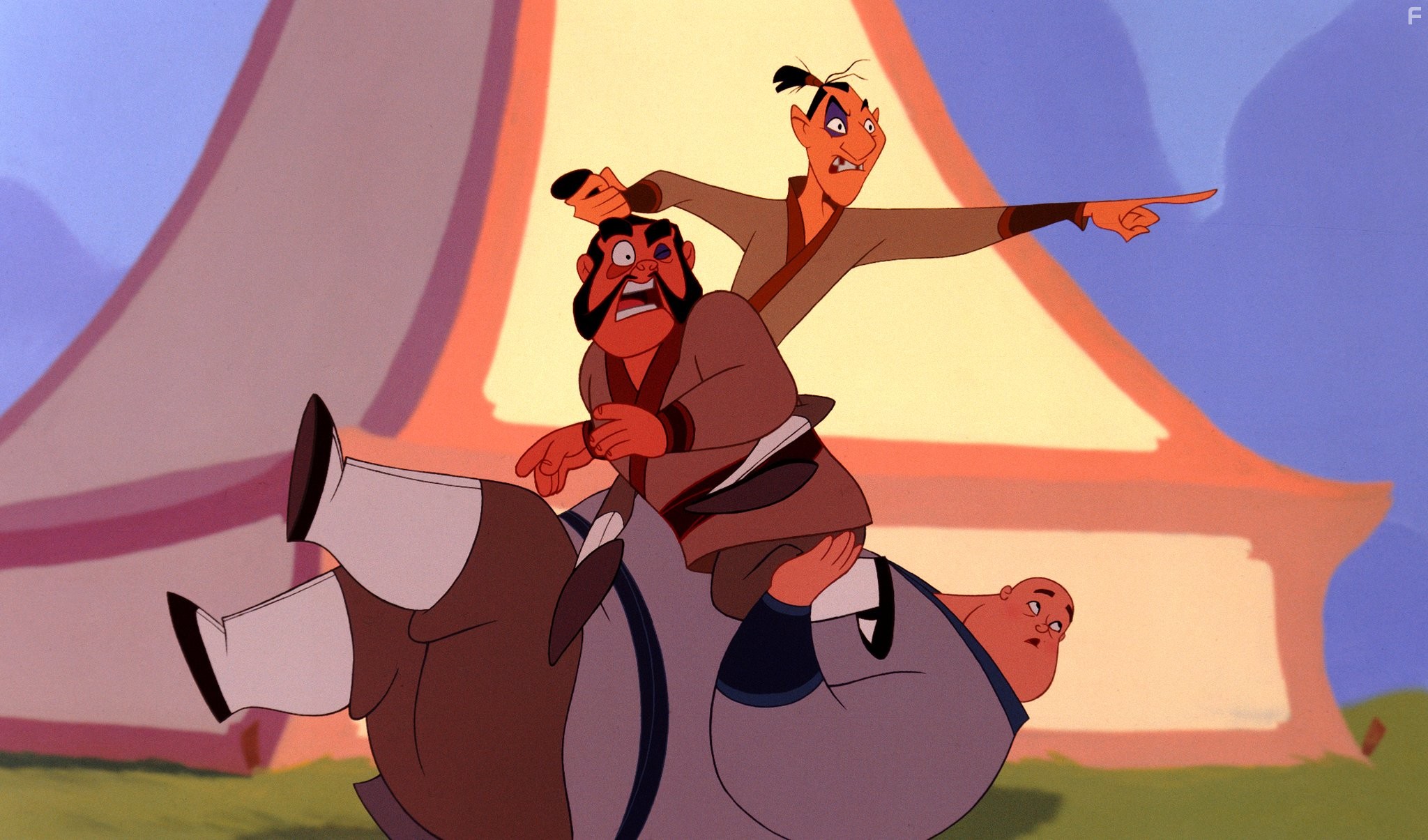 Harvey Fierstein, Jerry Tondo, and Gedde Watanabe in Мулан (1998)