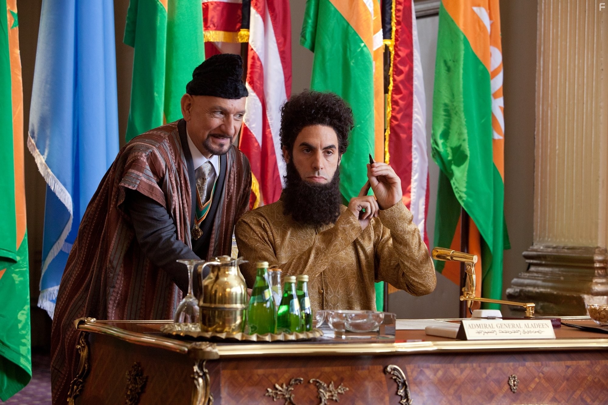 Ben Kingsley and Sacha Baron Cohen in Диктатор (2012)
