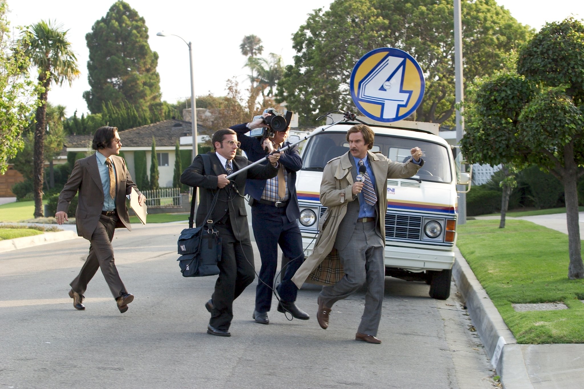 Will Ferrell, Steve Carell, David Koechner, and Paul Rudd in Телеведущий: Легенда о Роне Бургунди (2004)