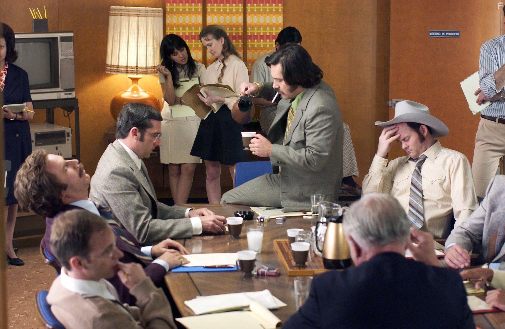 Will Ferrell, Steve Carell, David Koechner, and Paul Rudd in Телеведущий: Легенда о Роне Бургунди (2004)