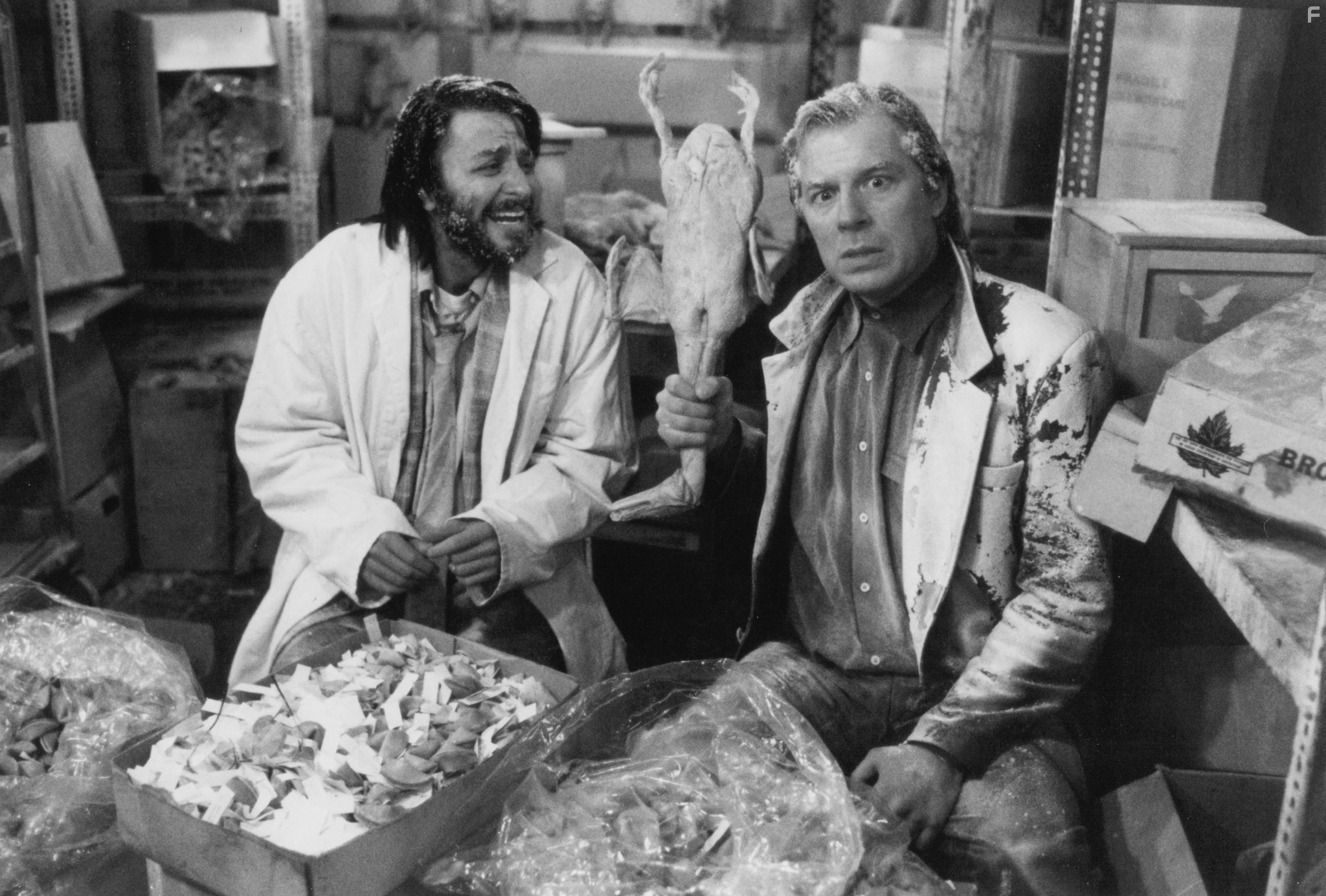 Fisher Stevens and Michael McKean in Короткое замыкание 2 (1988)