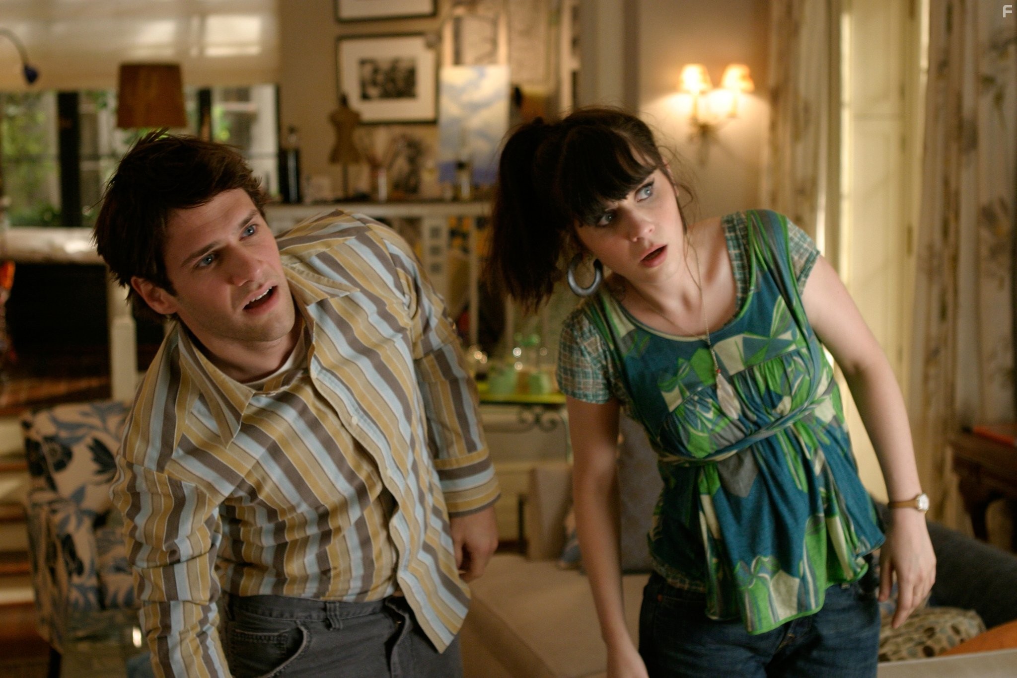 Justin Bartha and Zooey Deschanel in Любовь и прочие неприятности (2006)