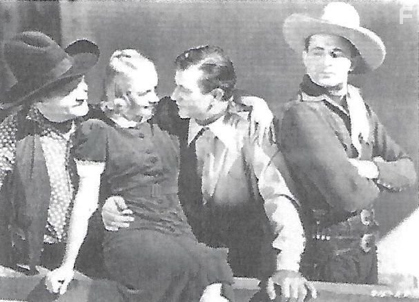 John Wayne, Ray Corrigan, June Martel, and Max Terhune in Santa Fe Stampede (1938)
