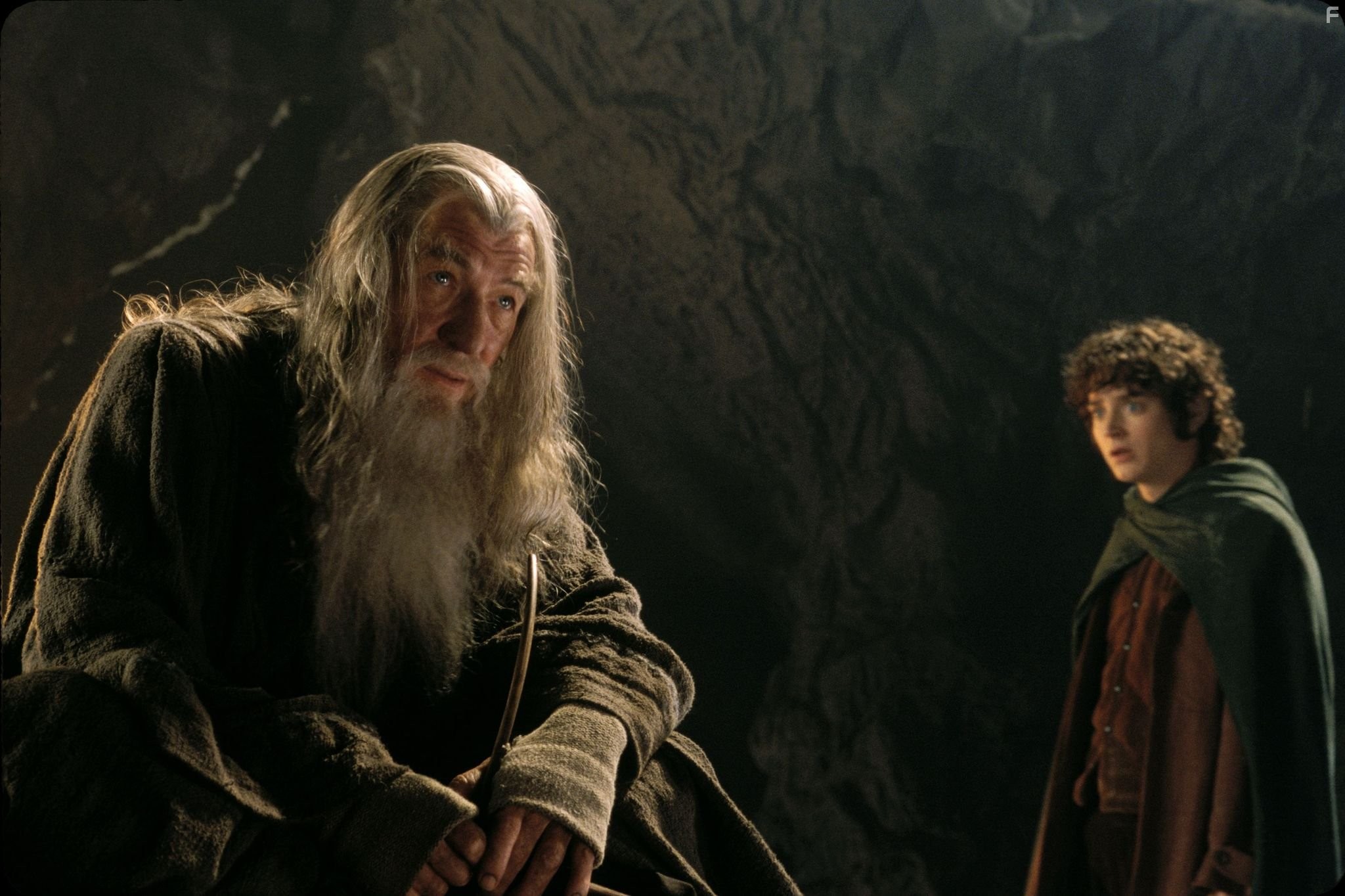 Elijah Wood and Ian McKellen in Властелин колец: Братство кольца (2001)