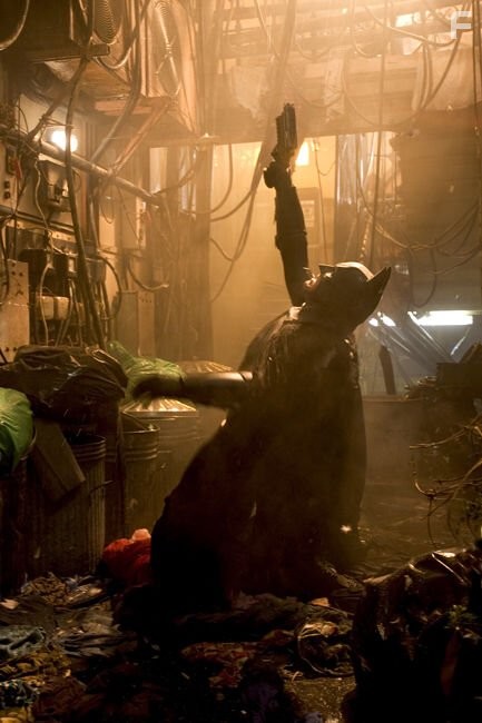 CHRISTIAN BALE stars as Batman in Warner Bros. Pictures action adventure Batman Begins.