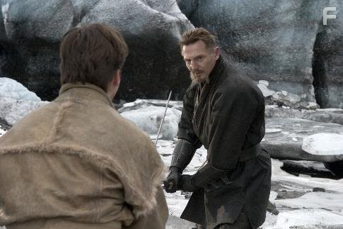 Christian Bale and Liam Neeson in Бэтмен: Начало (2005)