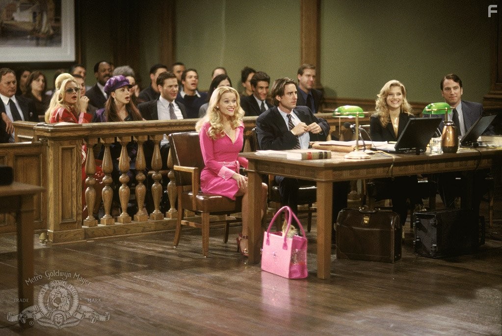 Reese Witherspoon, Victor Garber, Jessica Cauffiel, Ali Larter, Alanna Ubach, Luke Wilson, and Matthew Davis in Блондинка в законе (2001)