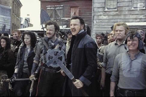 John C. Reilly (center L), Liam Neeson (C) and Brendan Gleeson (center R).
