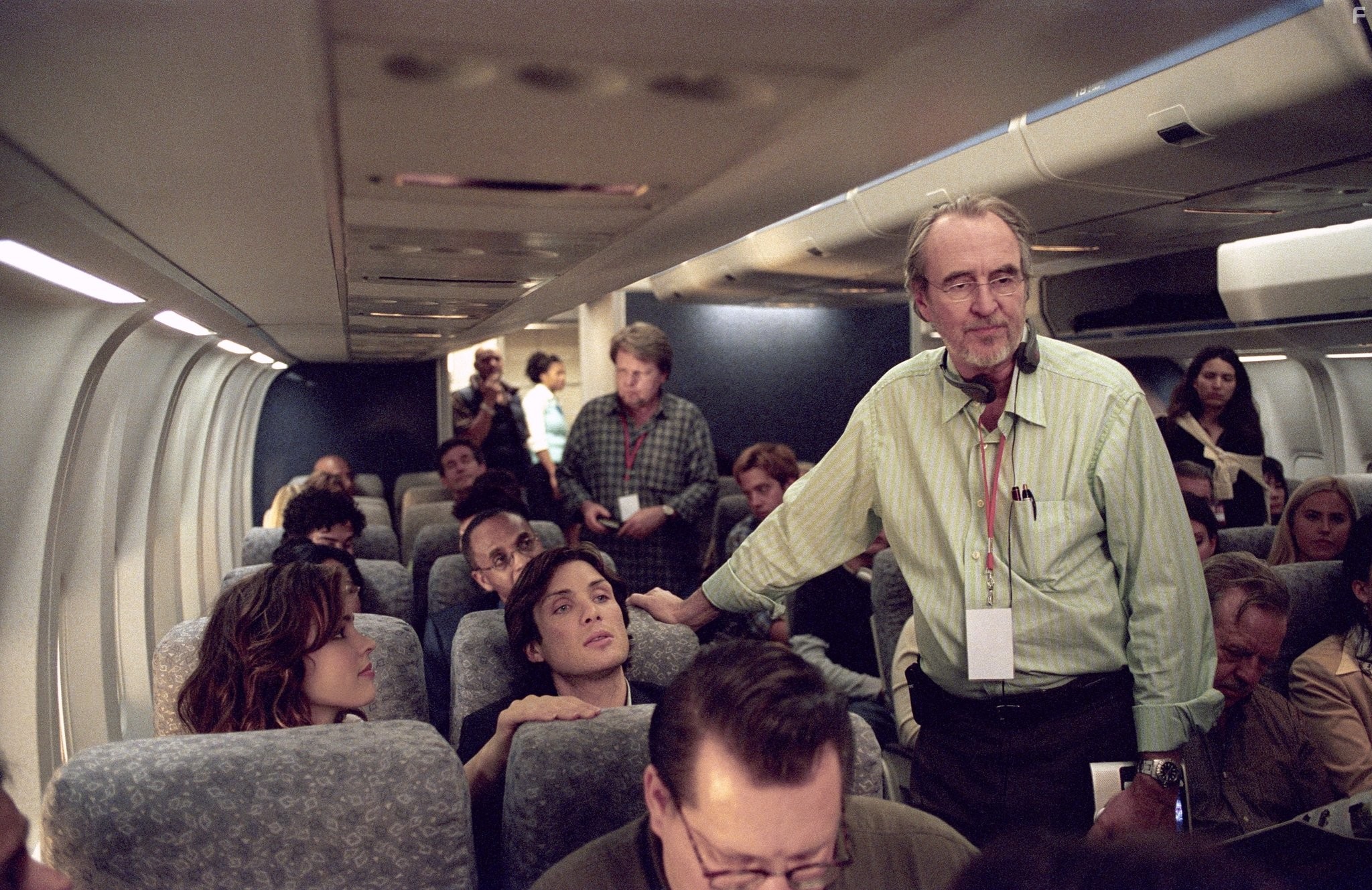 Wes Craven, Cillian Murphy, and Rachel McAdams in Ночной рейс (2005)