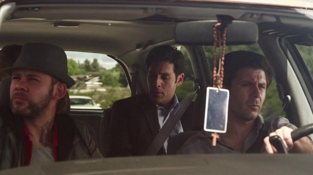 Jordan Belfi, Rick Gomez, and Dominic Monaghan in Турне миллионера (2012)