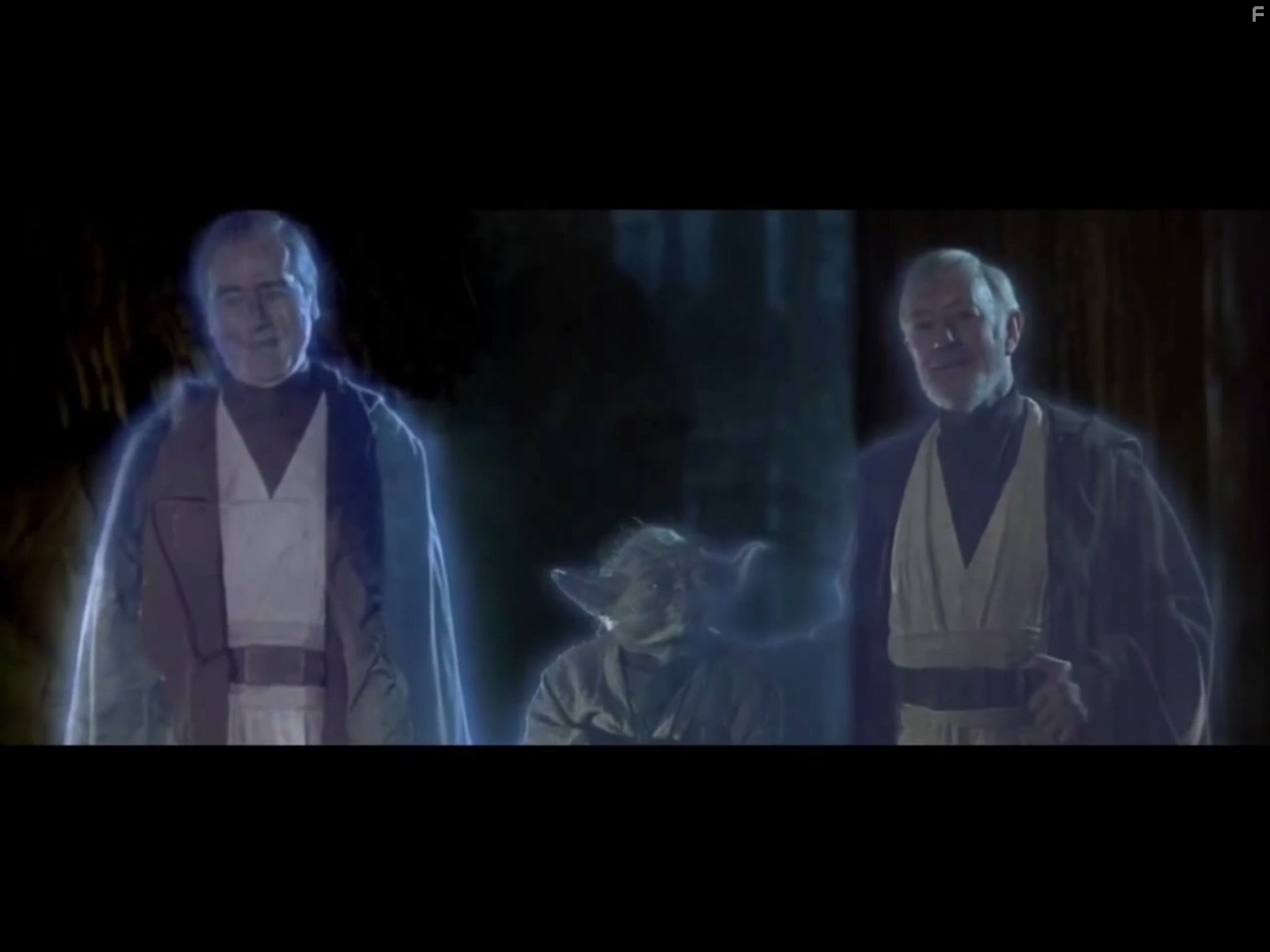 Alec Guinness, Frank Oz, and Sebastian Shaw in Звёздные войны. Эпизод 6: Возвращение Джедая (1983)