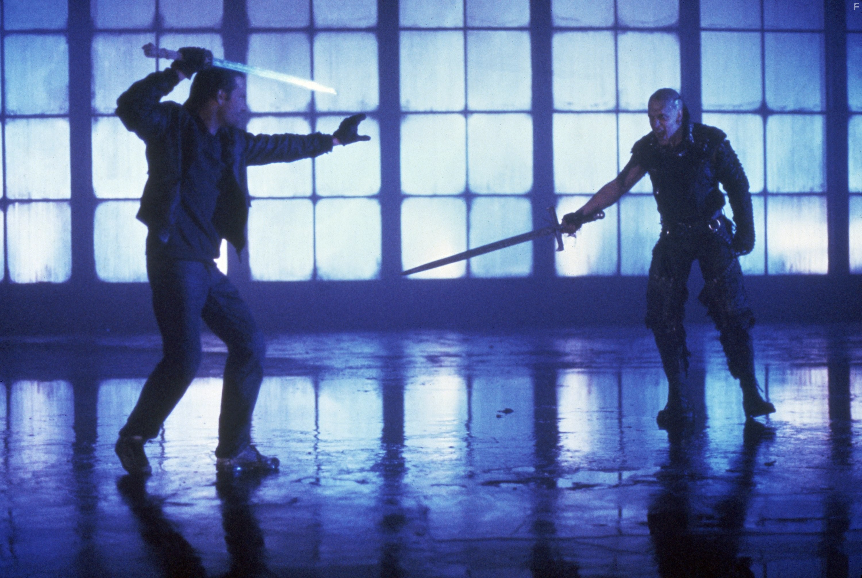 Clancy Brown and Christopher Lambert in Горец (1986)