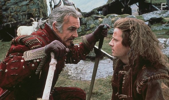Sean Connery and Christopher Lambert in Горец (1986)