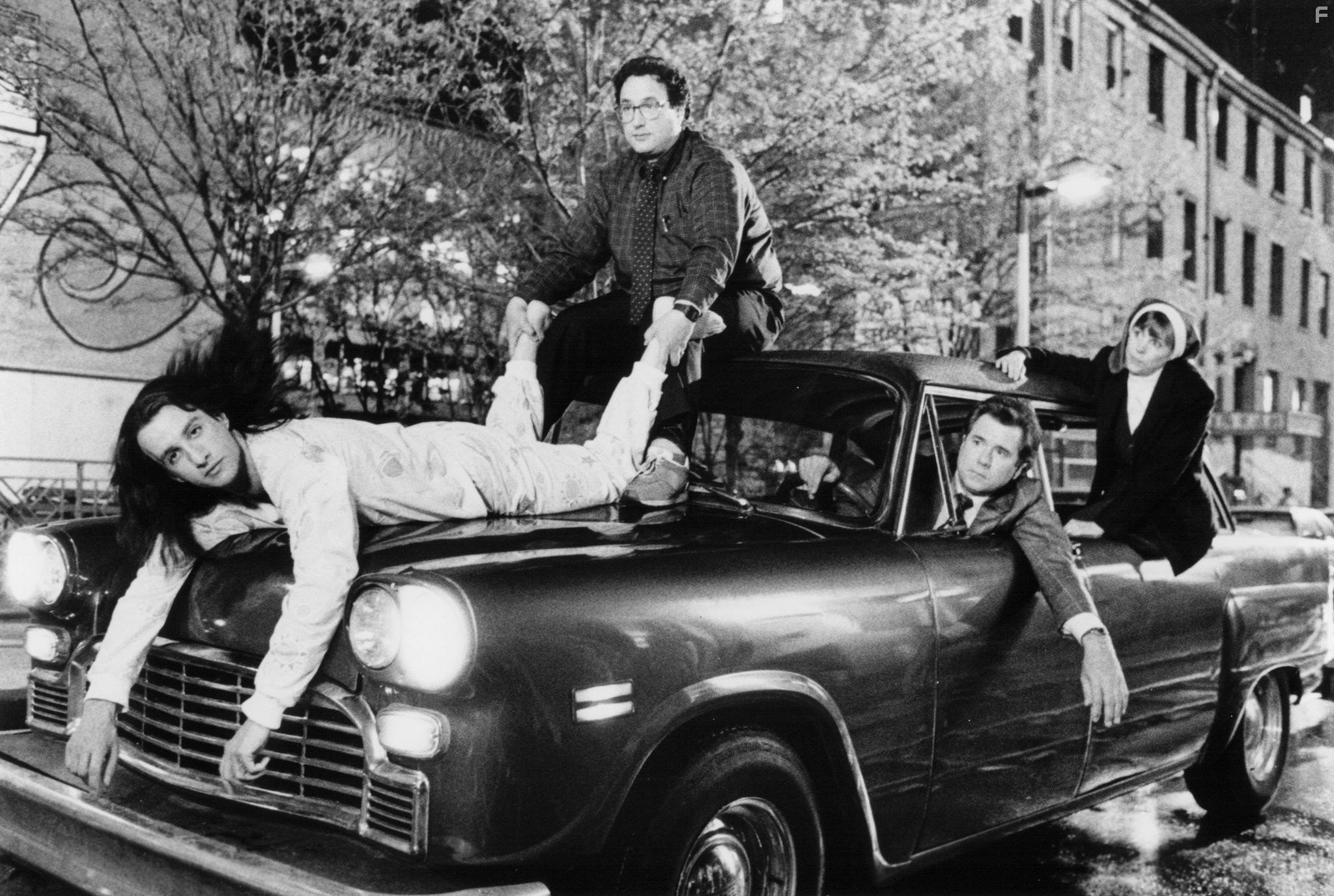 Bess Armstrong, Bronson Pinchot, John Larroquette, Stuart Pankin, and John Schuck in Second Sight (1989)