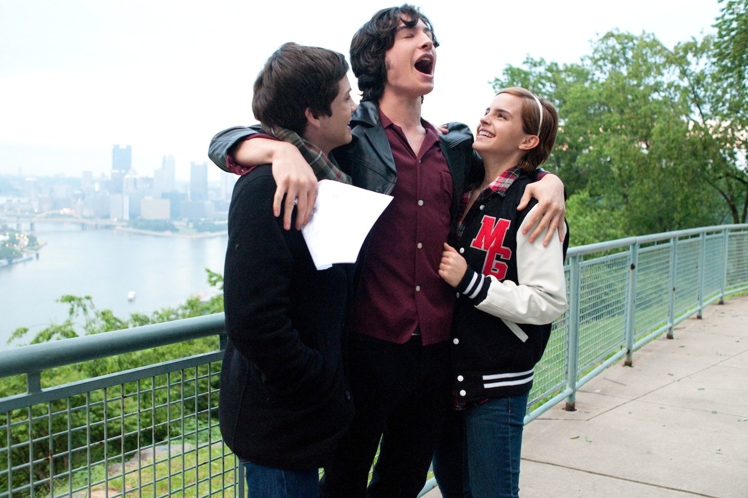 Logan Lerman, Emma Watson, and Ezra Miller in Хорошо быть тихоней (2012)
