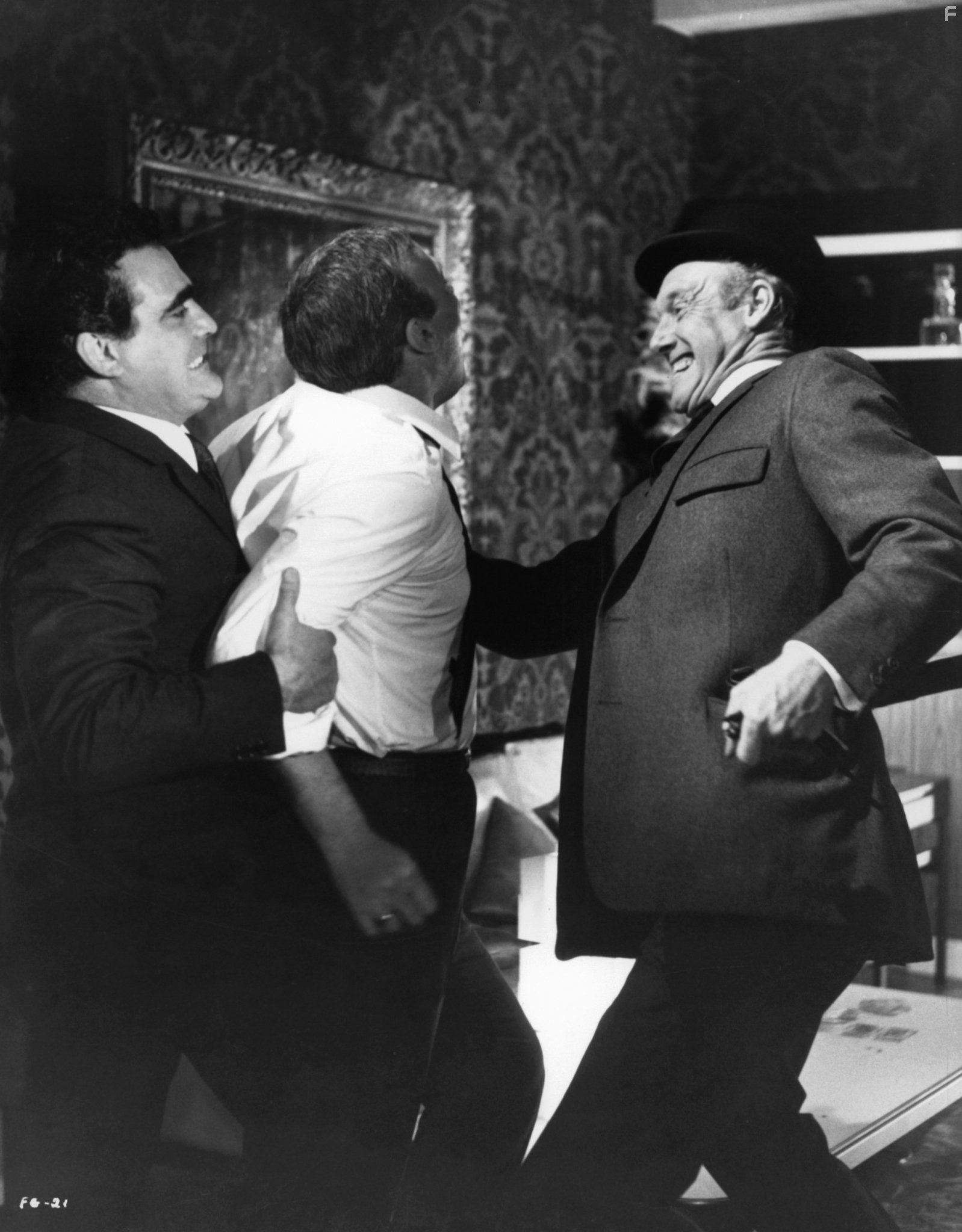 Graham Crowden and Edward Woodward in The File of the Golden Goose (1969)