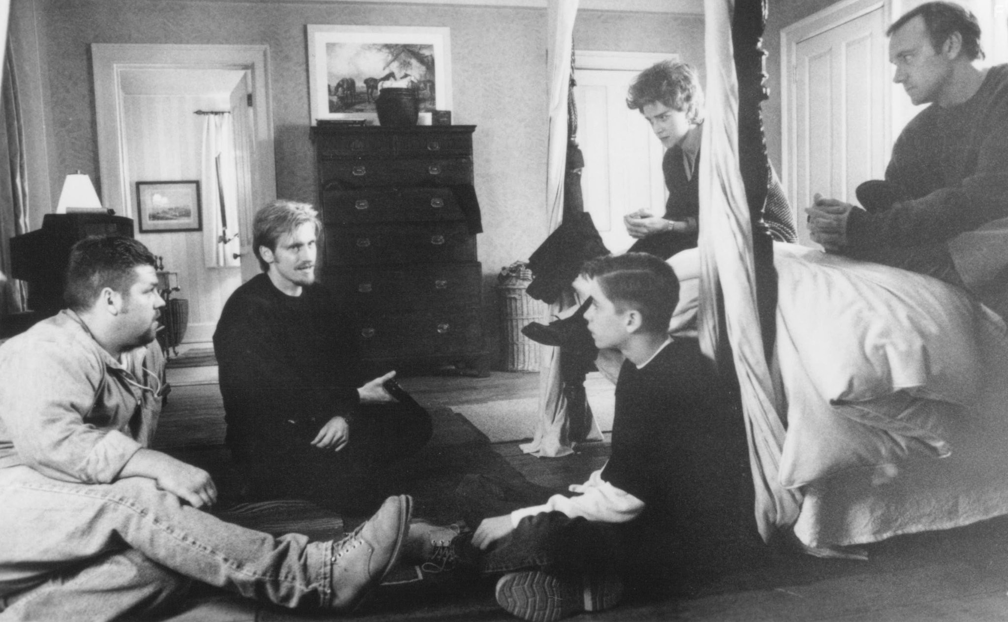 Kevin Spacey, Judy Davis, Ted Demme, Denis Leary, and Robert J. Steinmiller Jr. in Осторожно, заложник! (1994)