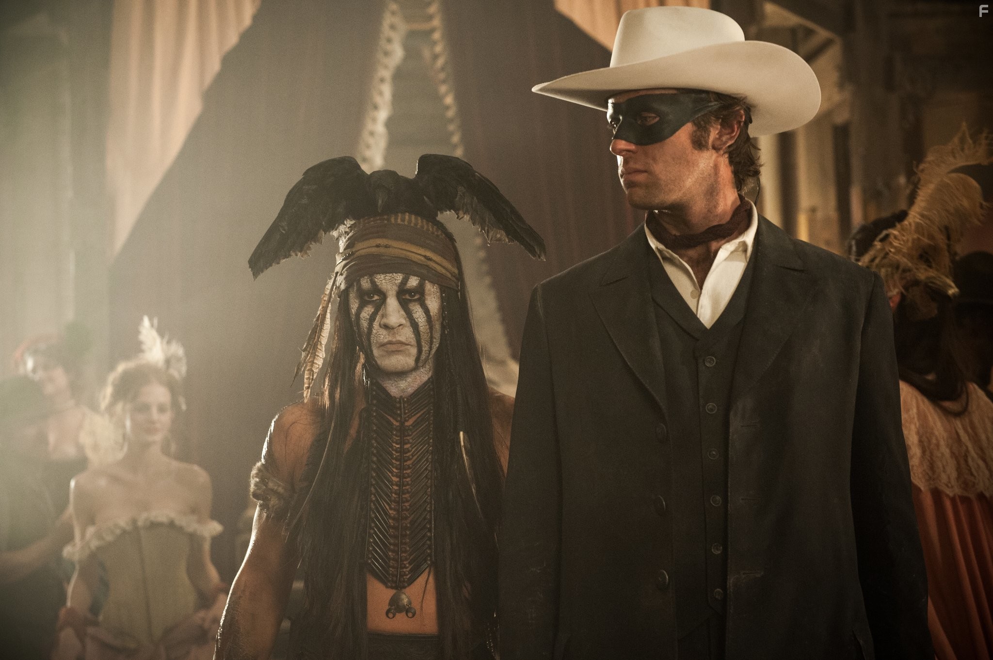Johnny Depp and Armie Hammer in Одинокий рейнджер (2013)