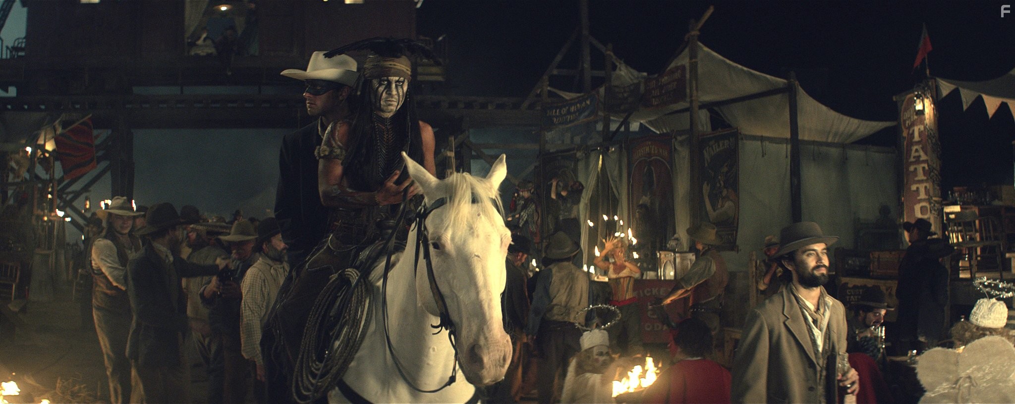 Johnny Depp and Armie Hammer in Одинокий рейнджер (2013)