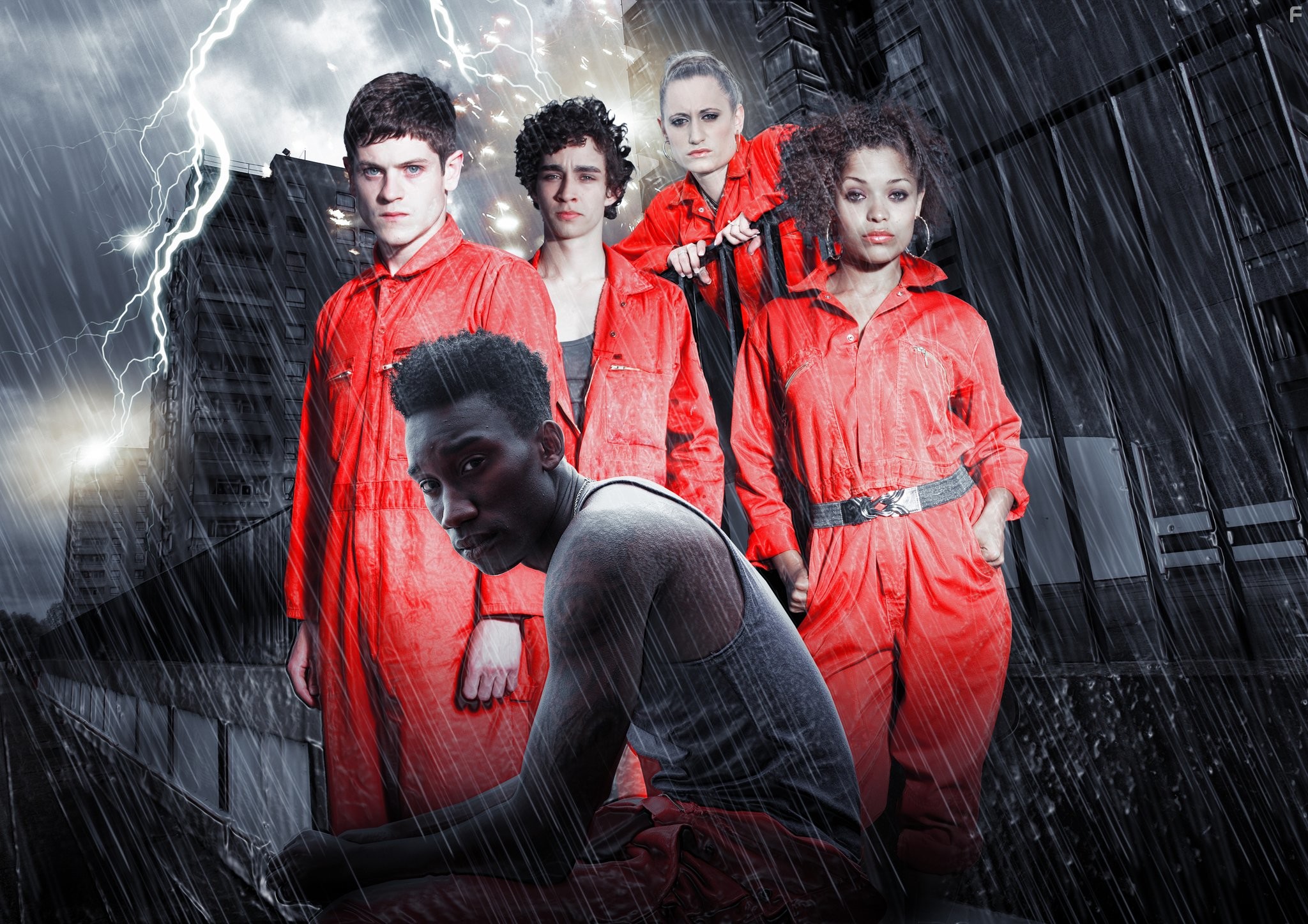 Robert Sheehan, Lauren Socha, Nathan Stewart-Jarrett, Antonia Thomas, and Iwan Rheon in Плохие (2009)
