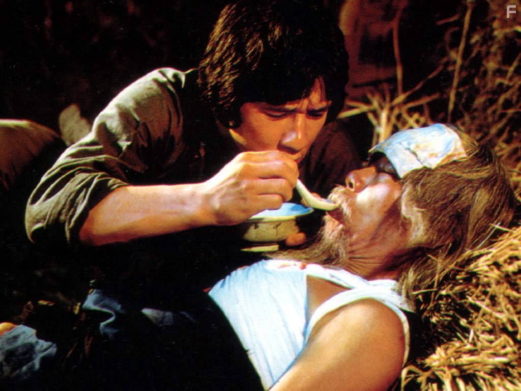 Jackie Chan and Siu Tin Yuen in Змея в тени орла (1978)