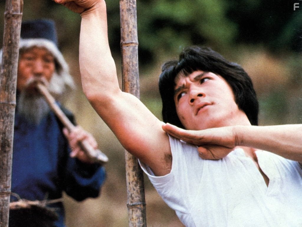 Jackie Chan and Siu Tin Yuen in Змея в тени орла (1978)