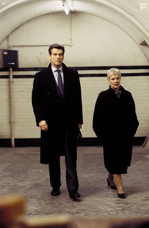 James Bond (PIERCE BROSNAN) and M (JUDI DENCH) at a secret meeting to discuss their newest dilemma.
