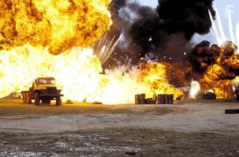 The demilitarized zone between North and South Korea erupts into explosions.