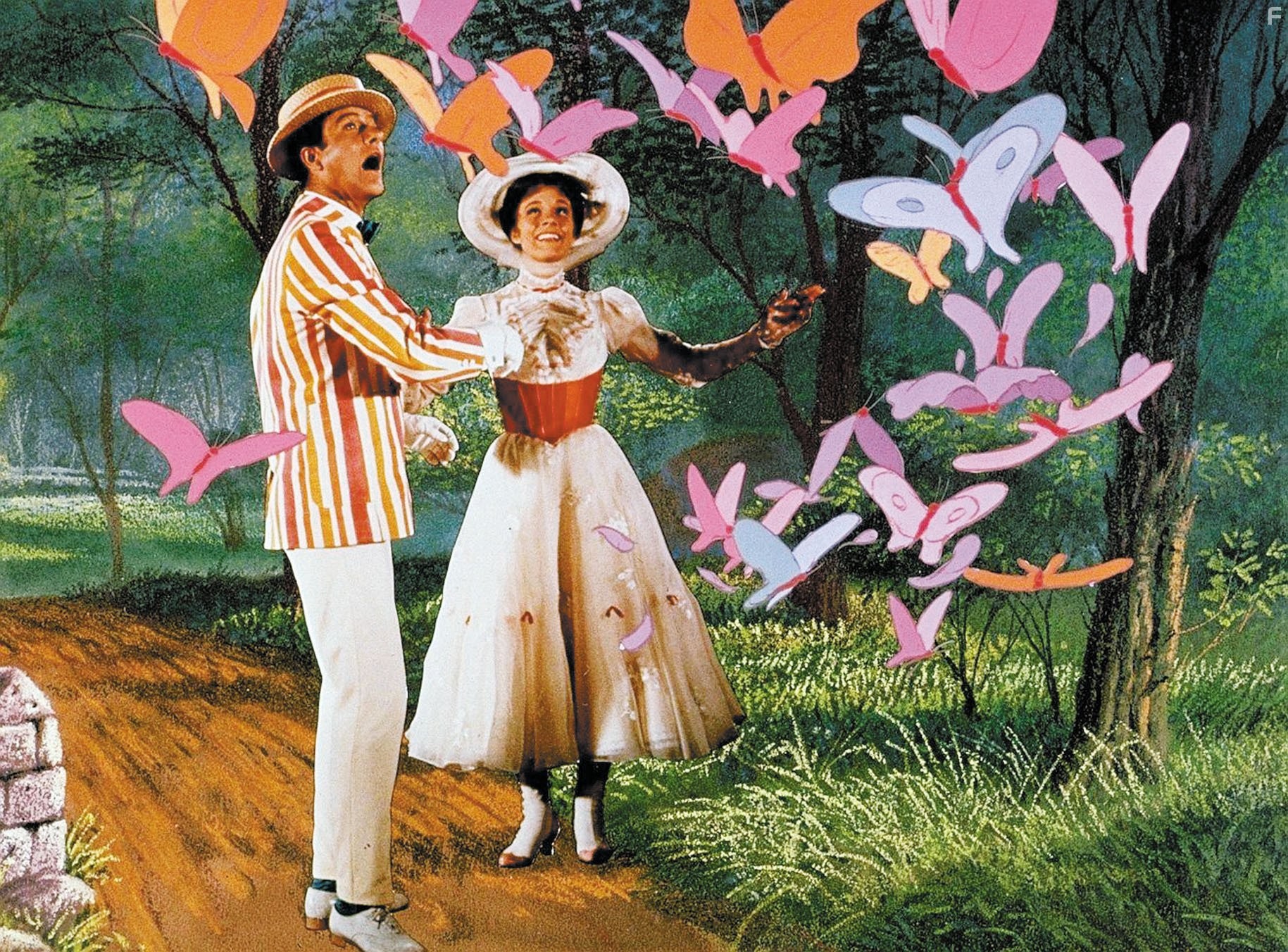 Julie Andrews and Dick Van Dyke in Мэри Поппинс (1964)