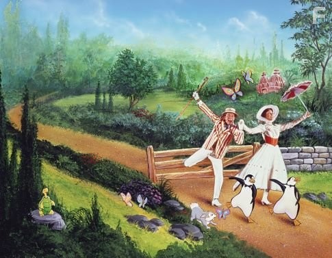 Julie Andrews and Dick Van Dyke in Мэри Поппинс (1964)