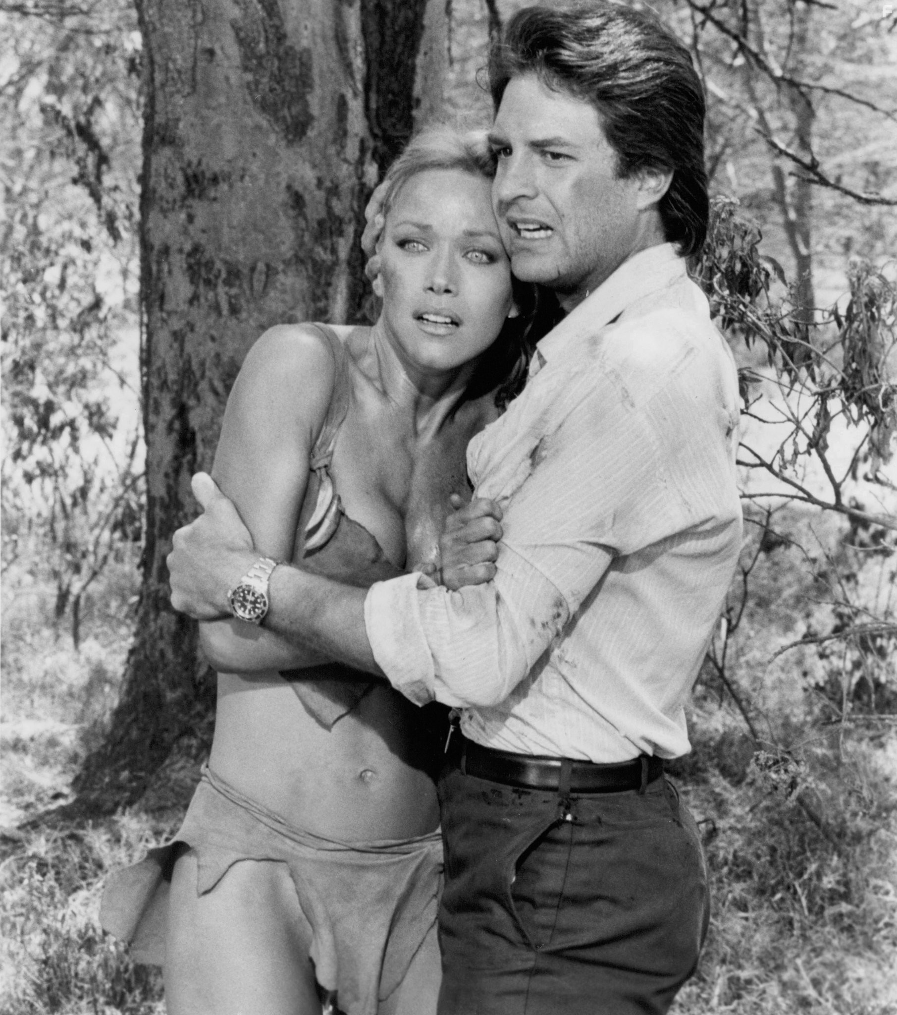 Tanya Roberts and Ted Wass in Шина - королева джунглей (1984)