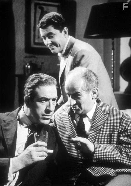 Louis de Fun?s, Philippe Nicaud, and Guy Tr?jan in Pouic-Pouic (1963)
