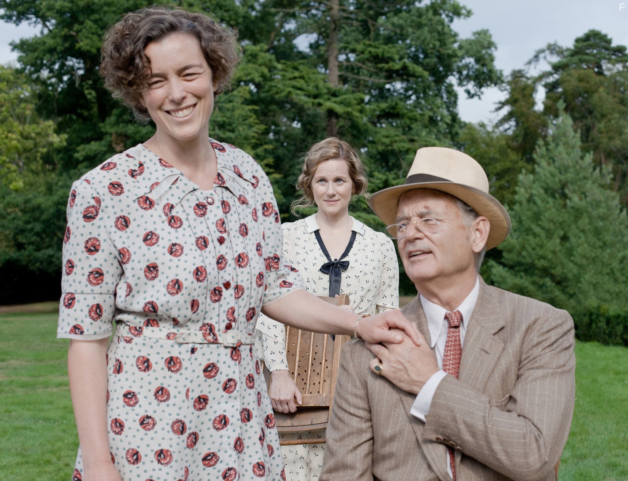 Bill Murray, Laura Linney, and Olivia Williams in Гайд-Парк на Гудзоне (2012)