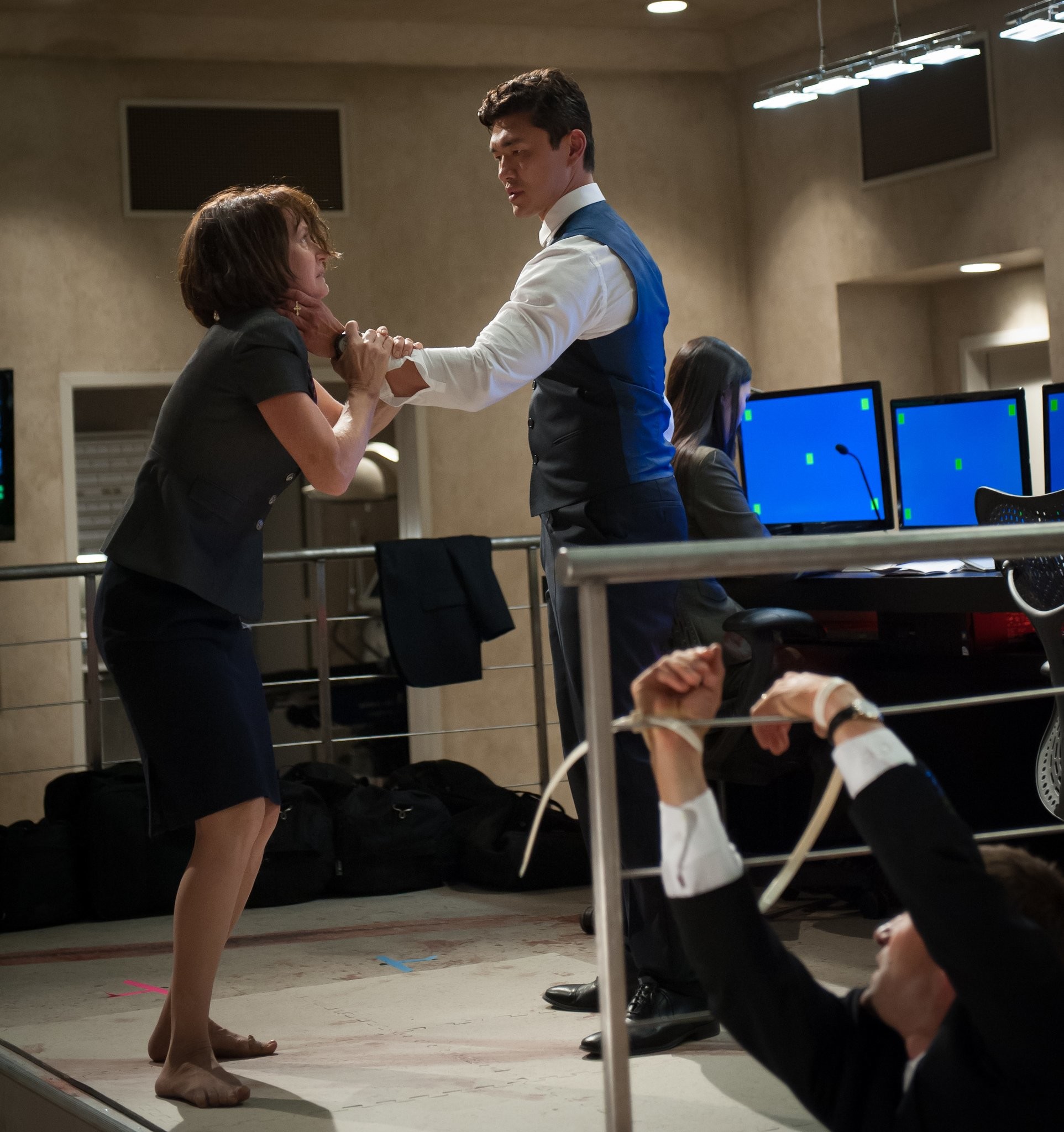 Melissa Leo and Rick Yune in FilmDistrict's OLYMPUS HAS FALLEN.