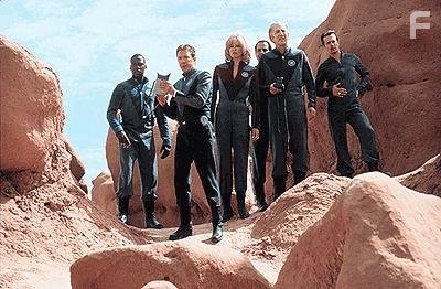 The crew on an alien planet
