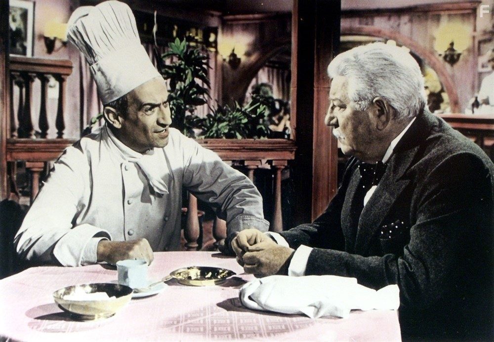 Louis de Fun?s and Jean Gabin in The Gentleman from Epsom (1962)